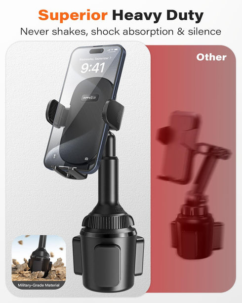 APPS2Car Universal Car Cup Phone Holder with Quick Extension Long Arm, Quick Swivel Height Adjustment 360 Degree Swivel for iPhone Samsung Google ...