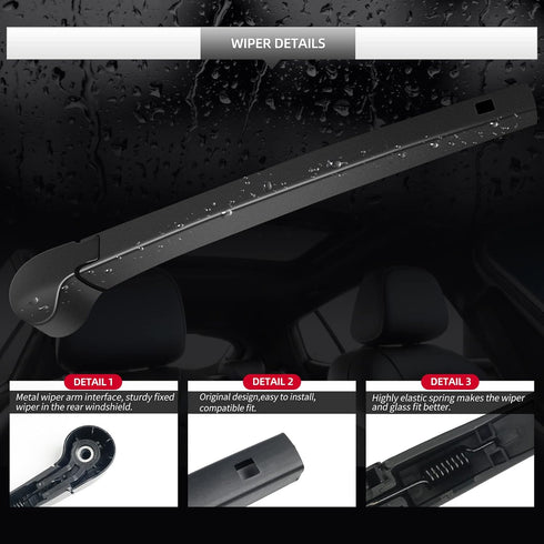 Replacement for Volkswagen Taos 2022 2023 2024 Rear Windshield Wiper Blade and Arm Assembly...