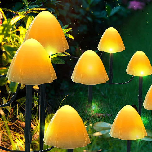 Solar Garden Lights Outdoor, 12LED Mini Mushroom Solar String Lights 8 Modes Waterproof Solar Landscape Lights for Pathway, Yard, Wedding,Backyard...
