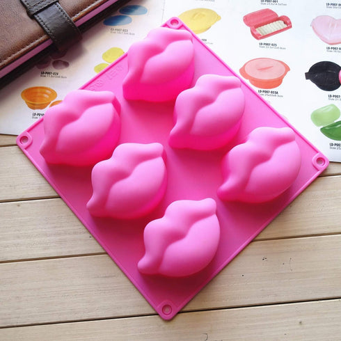 2 Pack Hot Lips Soap Molds, 3D Sexy Red Lips Kisses Collection Silicone Molds Chocolate Candy Bath Bomb Lotion Bar Mould Ice Cube Tray Cupcake Cak...