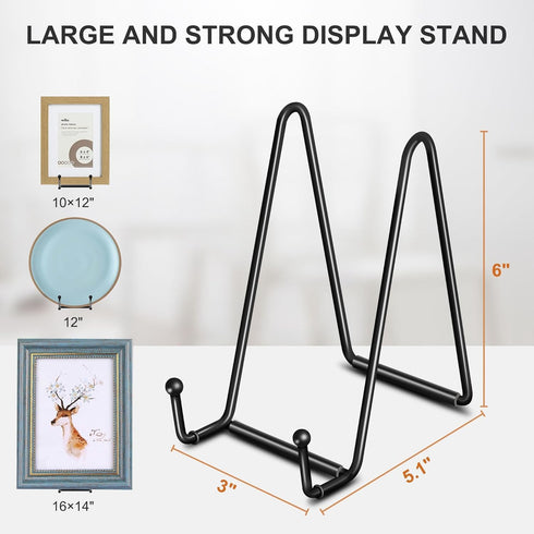 Plate Stands for Display -5 Pack 6 Inch Prevent sliding Plate Holder Display Stand ,Metal Frame Holder Stand for Picture, Decorative Plate, Book, ...