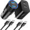Car Charger for iPhone 15, 40W Dual USB C Fast Car Charger Cigarette Lighter +2 Pack 6FT USB C to USB C Cable+ Dual USB C Wall Charger for iPhone ...