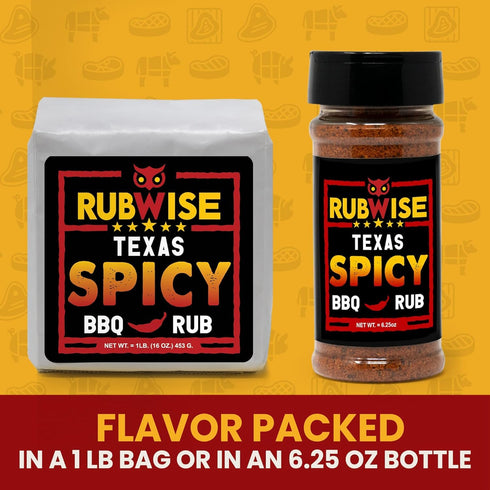 RubWise Texas Style Spicy Brisket Rub | All-Natural Dry BBQ Rubs and Spices for Smoking and Grilling | Robust and Savory Barbecue Meat Seasoning f...