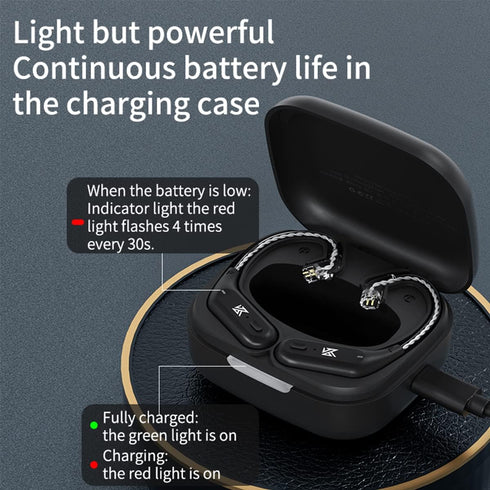 KZ AZ09 Bluetooth 5.2 Module Wireless Waterproof Ear Hook Extra Long Battery Life Bluetooth Cable for KZ ZST/ZSTX/ZS10/AS06/AS10/BA10/ZSR/ES4 (B p...