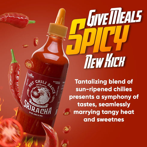 Fusion Select 10 Oz Sriracha Hot Sauce - Gourmet Spicy & Sweet Chili Sauce Seasoning for Cooking, Pizza, Stir Fry, Chicken, Meat, Taco - Made from...