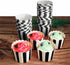50 Pack Muffin Liners Baking Paper Cups Black and White Stripes Cupcake Liners Elegent Muffins Baking Cups Cupcake Wrappers for Birthday Parties, ...