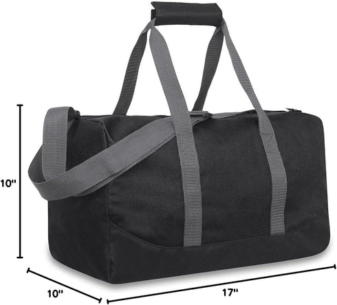 30 Liter, 17 Inch Canvas Duffle Bags for Men and Women – Travel Weekender Overnight Carry-On Shoulder Duffel Tote Bags (Black)...