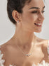 SWEETV Wedding Jewelry Set for Bride Bridesmaid, Cubic Zirconia Leaf Vine Wedding Earrings Necklace Bracelet Set, Bridal Jewelry Set for Wedding P...