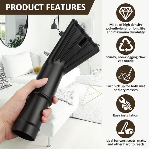 Vacuum Claw Nozzle 2" x 12" Wet/Dry Utility Shop Vac Auto Car Home SCN2...