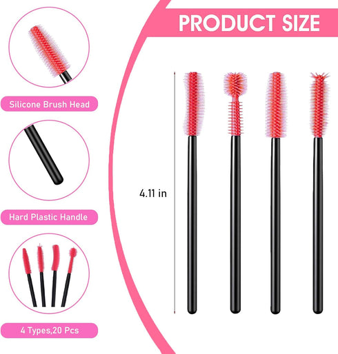 20 Pcs Nook and Cranny Sewing Machine Cleaning Brushes, Reusable Silicone Dense Bristles Cleaning Brushes for Sewing Machine Internal and Spool Ar...