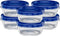 Elegant Disposables Twist Top Deli Containers Food Storage Containers Blue Screw on Lid Reusable Stackable Leakproof Airtight, pack of 10-8 oz con...