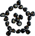 Crocon Black Tourmaline Gemstone Elder Futhark Alphabet Engraved Symbol Rune Stone 25 pcs Set for Feng Shui Chakra Balancing Reiki Healing Spiritu...