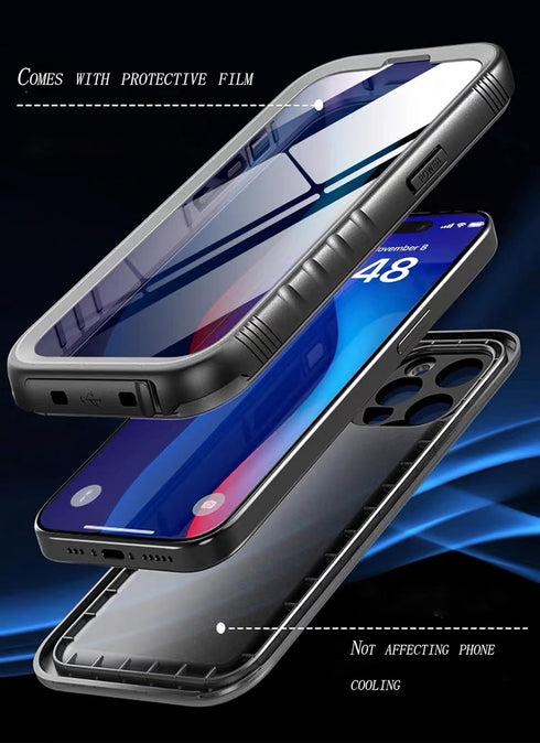 for iPhone 15 Pro Case Waterproof,Shockproof Dustproof IP68 Waterproof iPhone 15 Pro Case Built-in Screen Protector Charging Magnetic Ring for iPh...