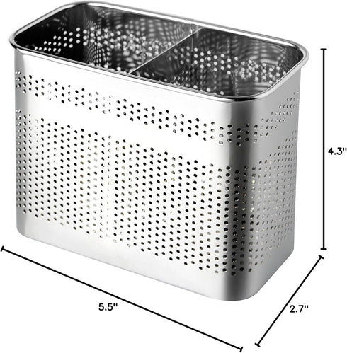 Stainless Steel Cutlery Utensil Holder (Medium Square) Chopsticks Holder for Dishwasher...