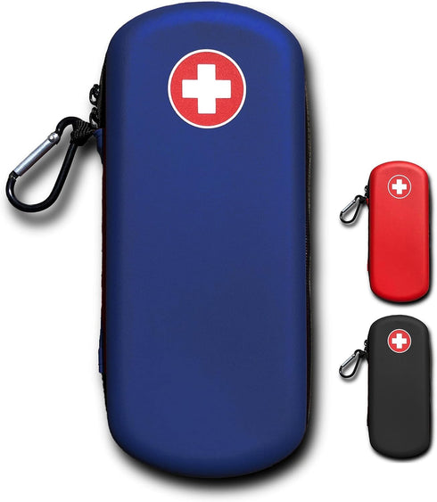 EpiPen Carrying Case, Durable EVA Foam, Water Resistant, Holds 2 Epipens, Auvi-Q, Eye Drops, Nasal Sprays and Other Essential Allergy Supplies (Bl...