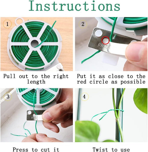 Twist Tie, 328 Feet (100m), green cable ties with Cutter, Garden Plant Ties Reusable, Green Twist Ties for plants Gardening Tomatoes Tie garden ti...