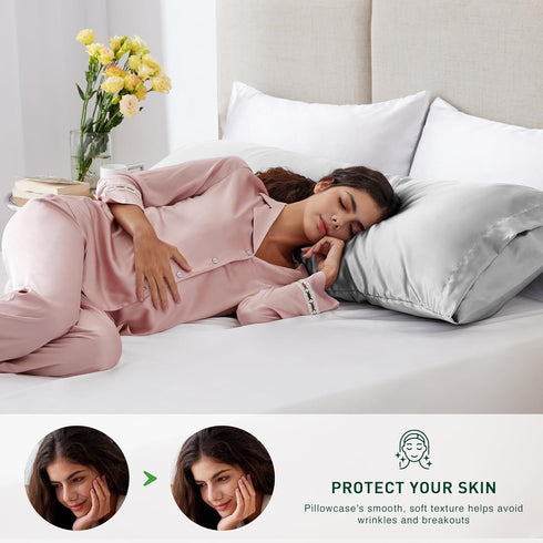 Love's cabin Satin Body Pillow Pillowcase, Similar to Silk Body Pillow Cover with Envelope Closure, Silky Cooling Long Pillowcases for Hair and Sk...