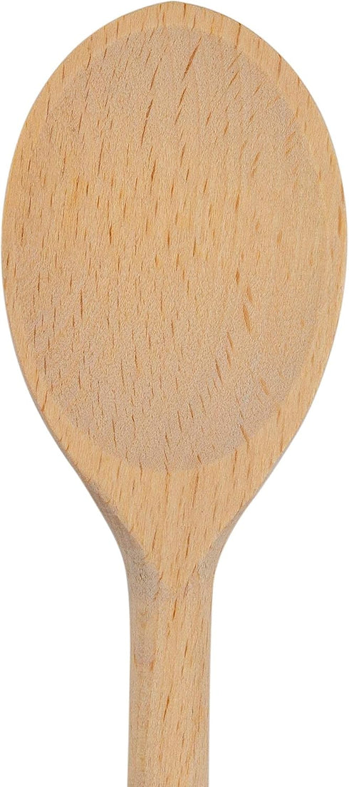10 Inch Long Wooden Spoon Set by BICB | Natural Beechwood Mixing Spoons for Baking, Cooking & Stirring | Set of 12 Long Wooden Spoons | Cookware S...