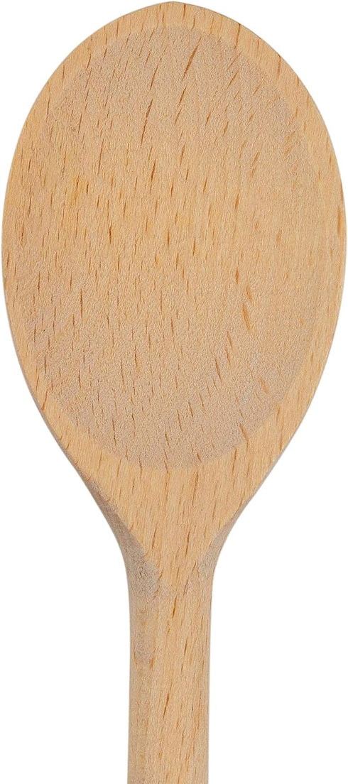 10 Inch Long Wooden Spoons for Cooking - Oval Wood Mixing Spoons for Baking, Cooking, Stirring - Sauce Spoons Made of Natural Beechwood - Set of 3...
