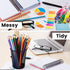 QYH Mesh Pencil Holder Metal Pen Cup Black for Desk 6 Packs...
