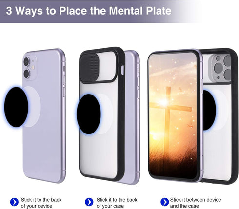 Weewooday 24 Pieces Metal Plates for Phone Magnet Car Magnetic Holder Cradle with Adhesive Mount for Magnetic Mounts Tablet, 12 Rectangle and 12 R...