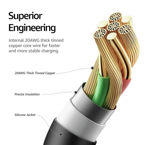 TOZO USB-C to USB-A Charging Cable HT1 HT2 Headphone T6 T10 A1 T12 A3 A2 OpenEgo OpenBuds NC2 NC7 NC9, W1 W3 Wireless Charger, PA2 PA1 Speaker, Al...