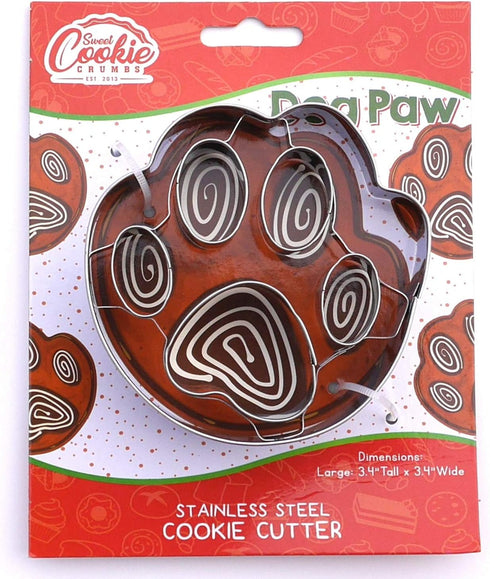 Dog Paw Cookie Cutter, Premium Food-Grade Stainless Steel, Dishwasher Safe...