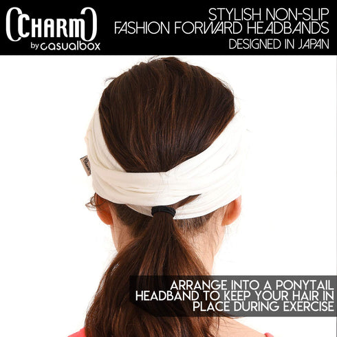 Casualbox Mens Womens Elastic Bandana Headband Japanese Long Hair Dreads Head wrap Charcoal Gray,Free Size...