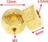 Brass 12mm Wheel Drive Hex Hub Adapter with Pins Counterweight Compatible with Axial SCX10 90046 Tamiya CC01 D90 Redcat Gen7 1/10 RC Crawler Car (...