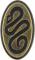 Bezelry 12 Pieces Sidewinder Snake Oval Metal Shank Buttons. 25mm (1 inch) (Antique Brass)...