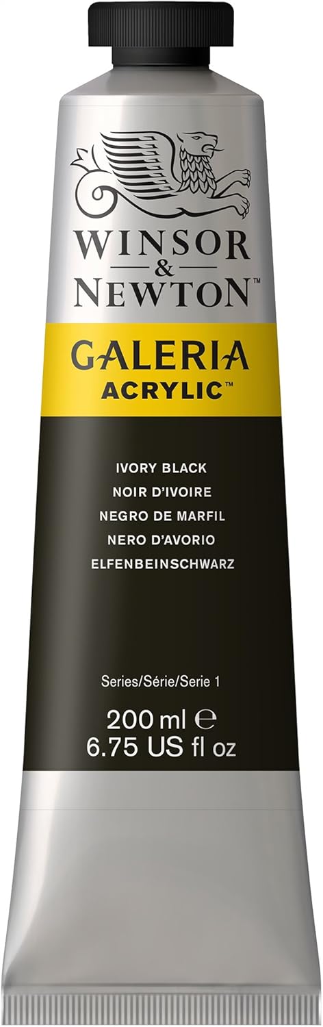 Winsor & Newton Galeria Acrylic Color, 200ml (6.75-oz) Tube, Ivory Black...
