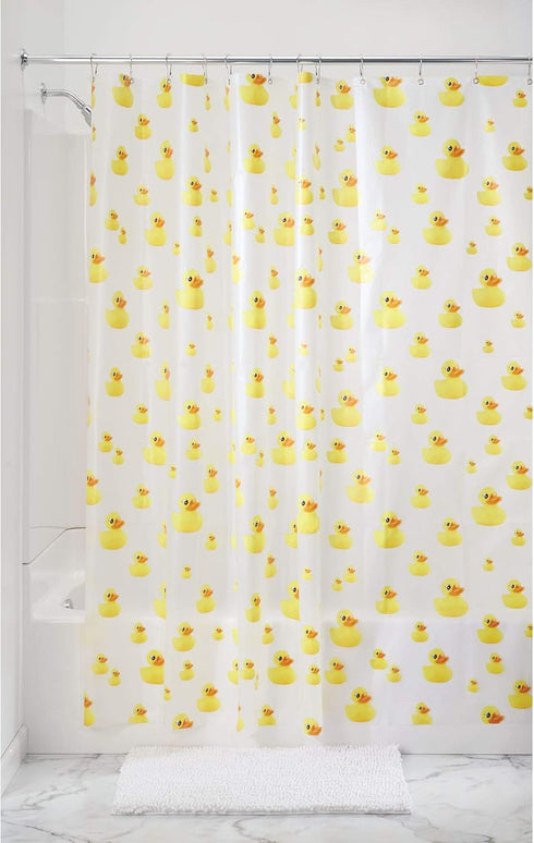 iDesign PEVA Plastic Ducks Shower Curtain, PVC-Free Waterproof Liner for Kids', Guest, College Dorm, Master Bathroom, Polyethylene_vinyl_acetate, ...