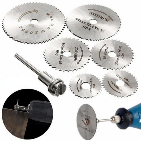 7pcs/Set, Mini Circular Saw Blades, Electric Grinding Cutting Discs, Wood Cutting Discs, Rotary Tools Accessories for Electric Metal Cutters and P...