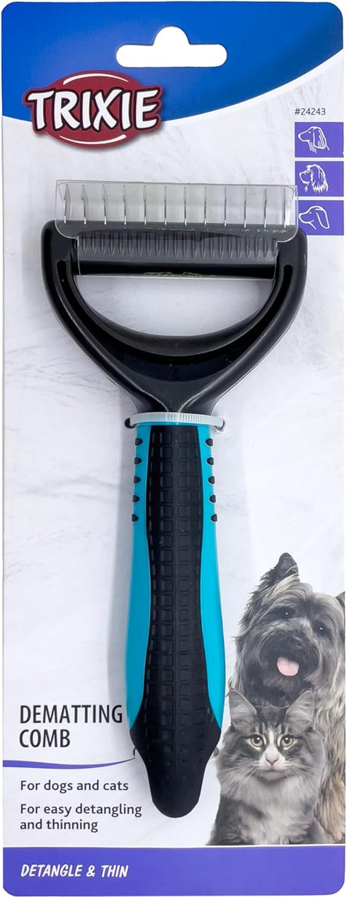 TRIXIE Pet Dematting Comb, for Cats and Dogs, Detangle and Thin, 3" x 7" (7x18cm)...
