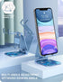 i-Blason Cell Phone Stand for Desk, Cell Phone Holder, Fits All Smart Phones, iPhone 16 15 14 13 Pro Max, Foldable Phone Stand Holder, Blue...