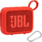 for JBL Go 4 Waterproof Bluetooth Speaker Silicone Cover Case, Portable Silicone Travel Case with Carabiner, Protective Skin Case (Red Case) - co2...