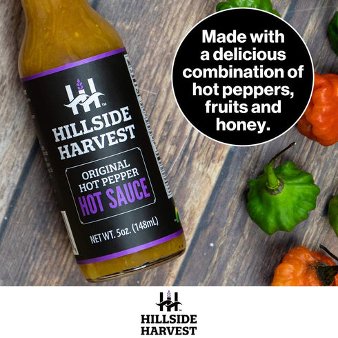 Hillside Harvest – Original Hot Pepper Hot Sauce, Gourmet, Handcrafted, Spice and Citrus, Medium to Hot Heat Level, 5 oz. Bottle (Original Hot Pep...