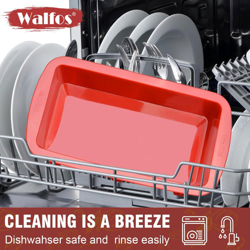 Walfos Silicone Bread Loaf Pan, 9 x 5 inch Non-Stick Silicone Loaf Pans For Baking Set of 2, Perfect For Bread, Cake, Meatloaf, Dishwasher Safe...