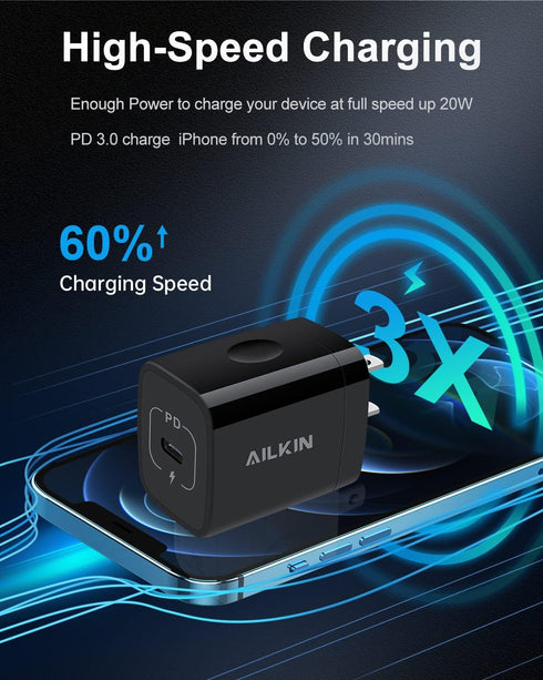 Fast C Type Charger for Samsung Galaxy A15 5G A14 S24 S23 S22 S22+ S21 Ultra 5G S20 S10 Note 20 Tab S8 Google Pixel 8 7 Pro 7, 20W PD Wall Plug+30...