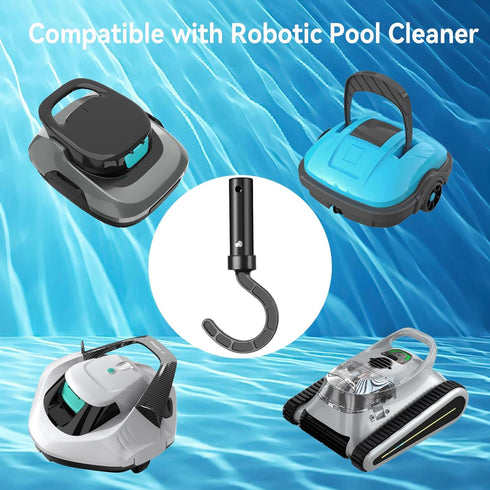 Hook for Robotic Pool Cleaner, Pool Hooks for Poles, Hook for Pool Vacuum Robot Including Cordless, above Ground and Underwater, Attaches to Teles...