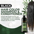 Black Hair Dye Shampoo & Conditioner, Natural Hair Dye Shampoo 3 in 1, 100% Gray Hair Coverage, Hair Color for Men & Women, 13.5 FL OZ (400 ML)...