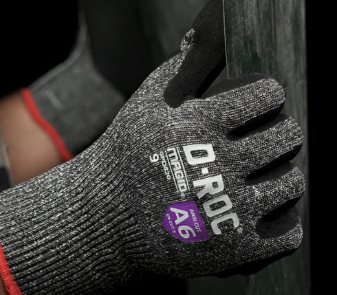 MAGID Touchscreen ANSI A6 Cut-Resistant Work Gloves, 1 Pair, 13-Gauge, Nitrile Coated, 6/XS,Dark Gray...