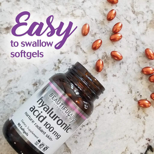 Bluebonnet Nutrition Beautiful Ally Hyaluronic Acid 100mg, Nurture Radiant Skin*, Non-GMO, Gluten-Free, Soy-Free, 90 Softgels, 90 Servings...