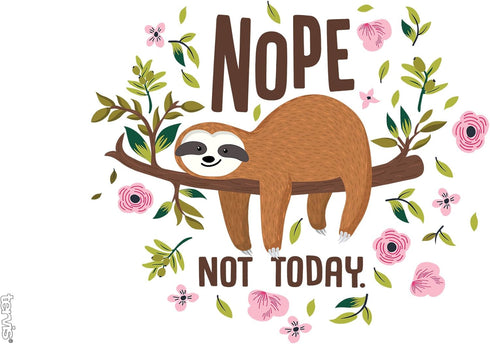 Tervis Sloth Nope Not Today Made in USA Double Walled Insulated Tumbler Travel Cup Keeps Drinks Cold & Hot, 16oz, Classic...