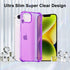 for iPhone 14 Case Clear, Neon Bright Vibrant Color, Transparent Jelly Protective Silicone Phone Case Design for Women Girly Cute, Thin Slim Soft ...