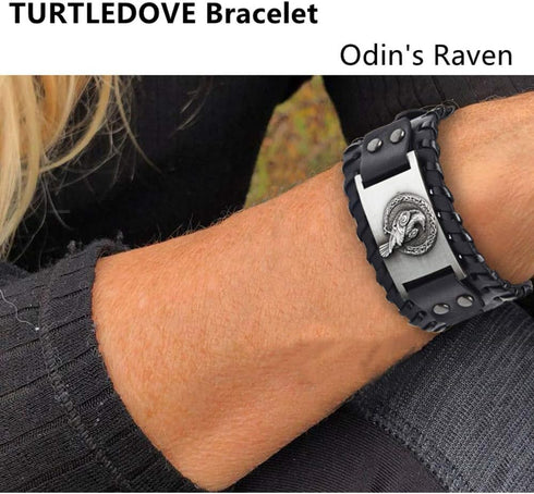 TURTLEDOVE Viking Bracelet Odin's Raven - Crow Animal Bracelets of Norse Mythology Amulet - Scandinavian Talisman for Midgard Pagan...