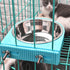 Crate Dog Bowl Removable Stainless Steel Water Food Feeder Bowls Cage Coop Cup for Cat Puppy Bird Pets (Large, Blue with Corrugated Clip)...