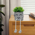 Uguisu 1PCS Cute Smiley Face Plant Pot with Feet Hanging Cement Planter Succulent Planter Small Flower Pots Fun Planter for Home and Room Decorati...