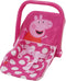Peppa Pig: Baby Doll Car Seat - Pink & White Dots - Fits Dolls Up to 18" Convertible Into A Feeding Chair, Plastic Shell W/Fabric, Harness Belt, P...