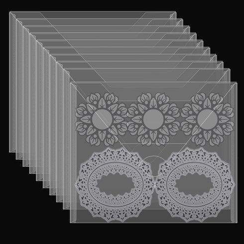 20 Pcs Large 11.5"X9" Stamp & Die Storage Pockets Resealable Clear Plastic Seal Bags Storagefor Cutting Dies Stencil Album Stamp Crafts for DIY Sc...